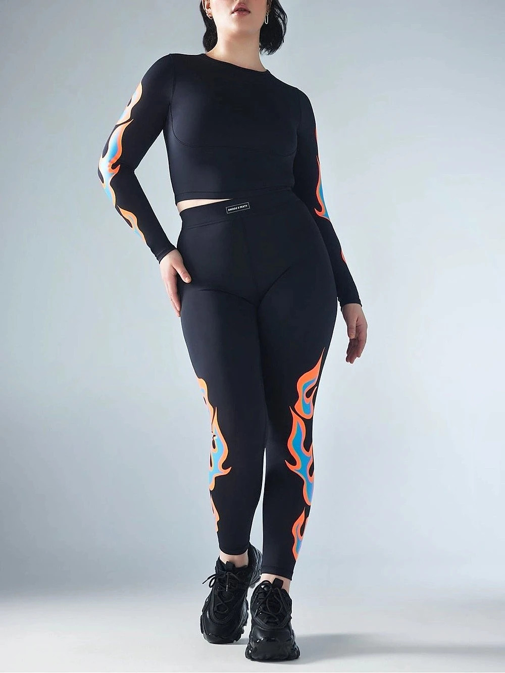 Savage X Fenty Racer X High-Waist Legging Black & Orange